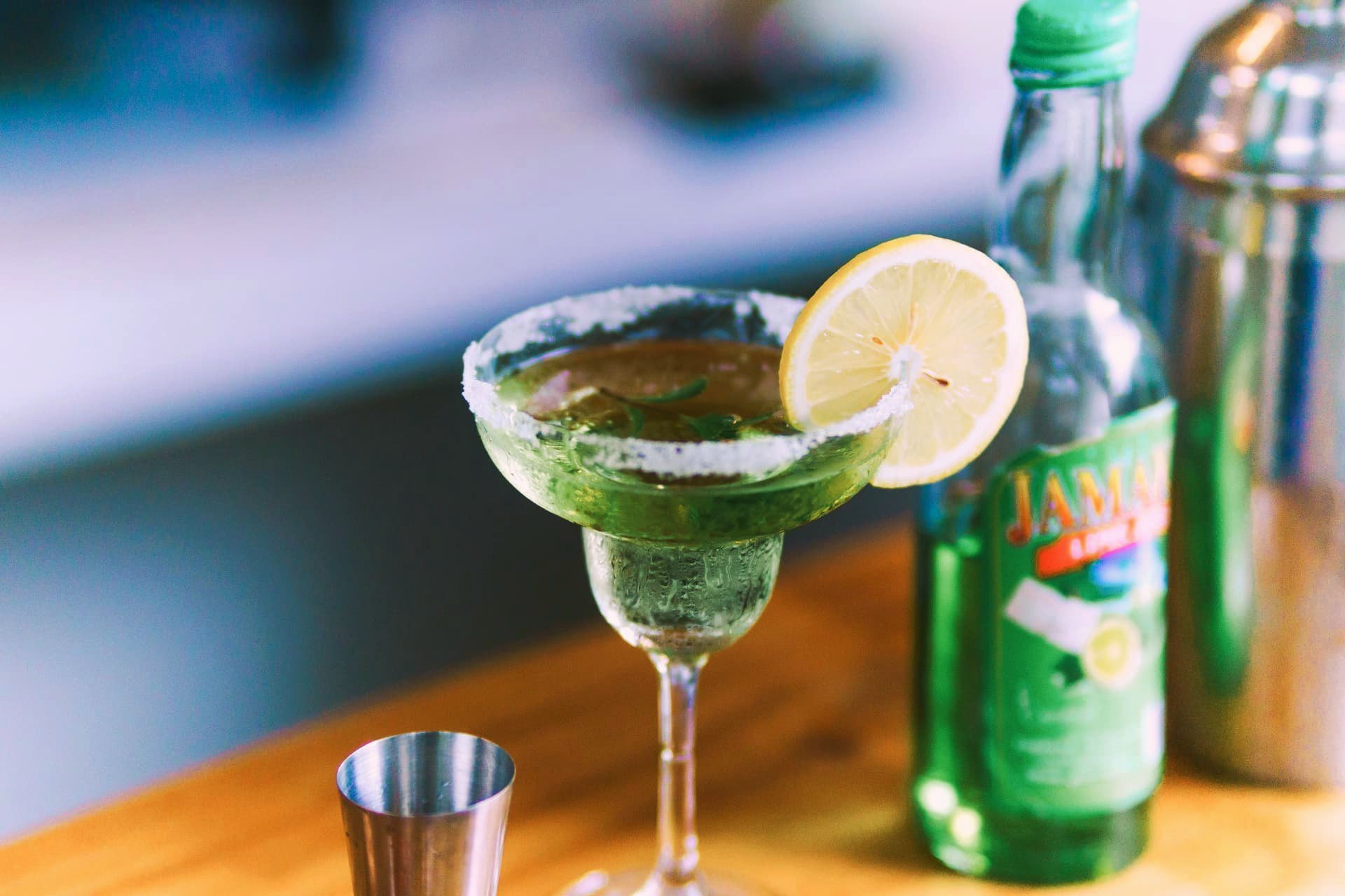 Margarita cocktail on the bar counter